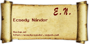 Ecsedy Nándor névjegykártya