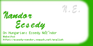 nandor ecsedy business card